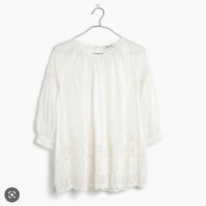 MADEWELL Eyelet-Edge Shirred‎ Top